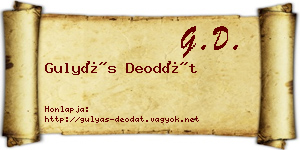 Gulyás Deodát névjegykártya