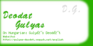 deodat gulyas business card